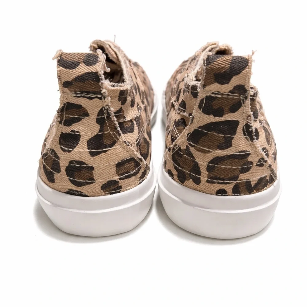 NWOT-Corky’s Leopard Print Slip on Sneakers-Casual Canvas Shoes Women’s